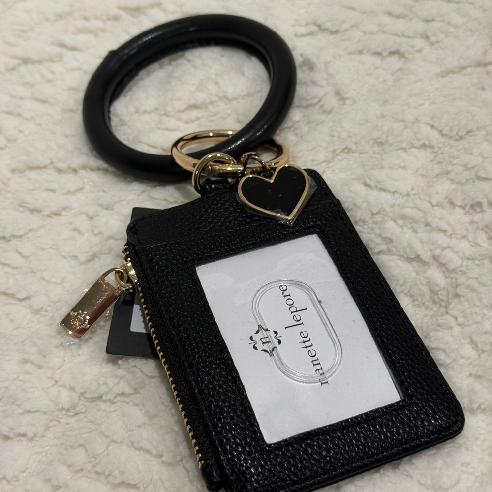Nanette Lepore Black Key Holder with Heart Charm and Card Holder 🖤NWT